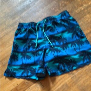 Blue Palm Tree Swim Shorts